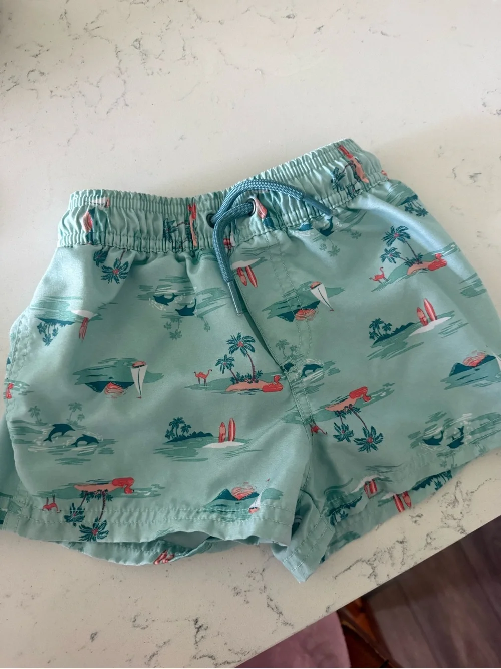 Carter's Mint Green Tropical Print Swim Trunks